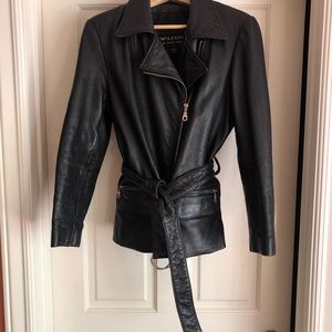 Black leather jacket